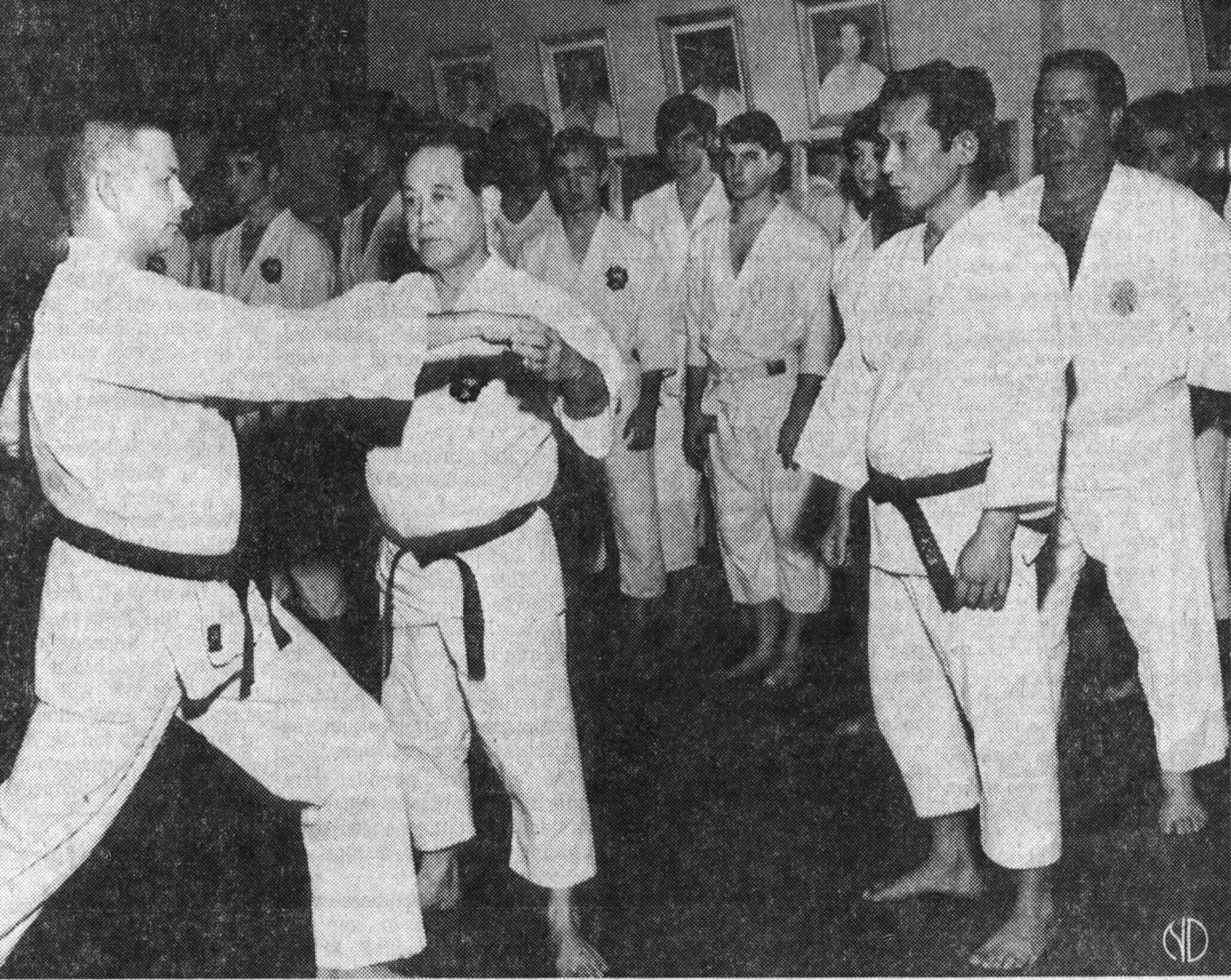 Renshi Sam Palmer,  Sensei Bud Shafer and other students